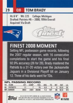 2009 Finest #29 Tom Brady Back