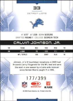 2009 Donruss Limited #33 Calvin Johnson Back