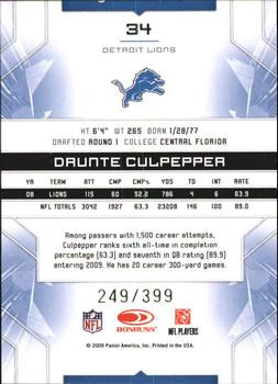2009 Donruss Limited #34 Daunte Culpepper Back