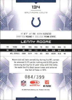 2009 Donruss Limited #134 Lenny Moore Back