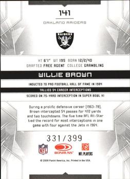 2009 Donruss Limited #141 Willie Brown Back