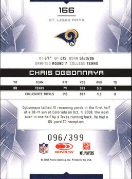2009 Donruss Limited #166 Chris Ogbonnaya Back