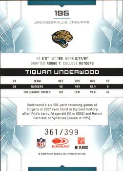 2009 Donruss Limited #195 Tiquan Underwood Back