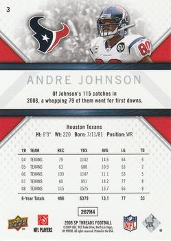 2009 SP Threads #3 Andre Johnson Back