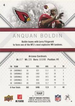 2009 SP Threads #4 Anquan Boldin Back