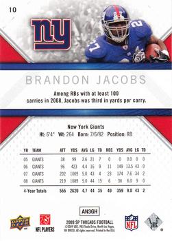 2009 SP Threads #10 Brandon Jacobs Back