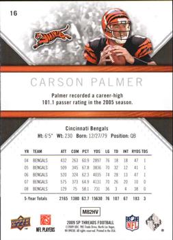 2009 SP Threads #16 Carson Palmer Back