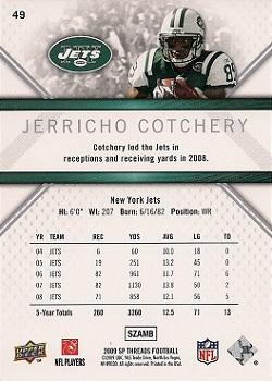 2009 SP Threads #49 Jerricho Cotchery Back