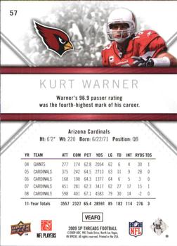 2009 SP Threads #57 Kurt Warner Back