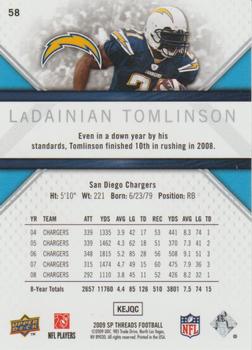 2009 SP Threads #58 LaDainian Tomlinson Back