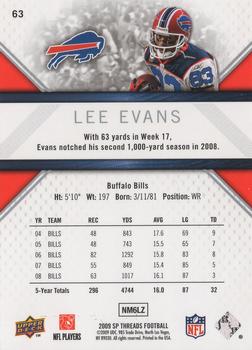 2009 SP Threads #63 Lee Evans Back