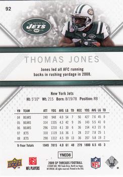 2009 SP Threads #92 Thomas Jones Back