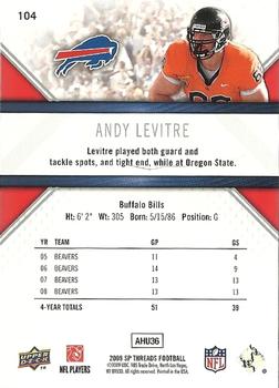 2009 SP Threads #104 Andy Levitre Back
