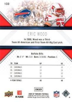 2009 SP Threads #133 Eric Wood Back