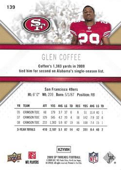 2009 SP Threads #139 Glen Coffee Back