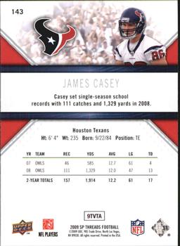 2009 SP Threads #143 James Casey Back