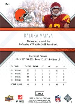 2009 SP Threads #153 Kaluka Maiava Back