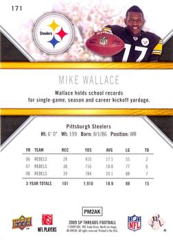 2009 SP Threads #171 Mike Wallace Back