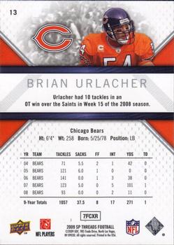 2009 SP Threads #13 Brian Urlacher Back