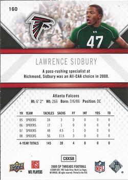 2009 SP Threads #160 Lawrence Sidbury Back
