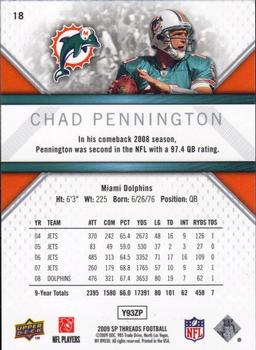 2009 SP Threads #18 Chad Pennington Back