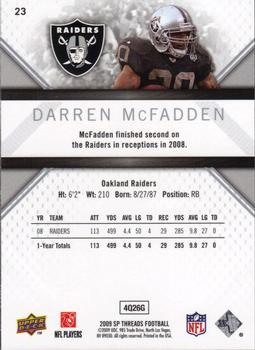 2009 SP Threads #23 Darren McFadden Back