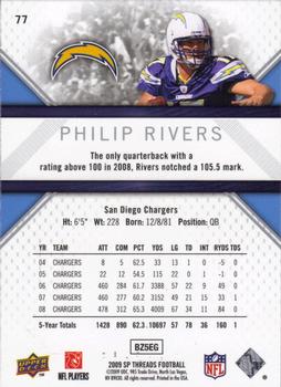 2009 SP Threads #77 Philip Rivers Back
