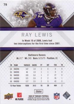 2009 SP Threads #79 Ray Lewis Back