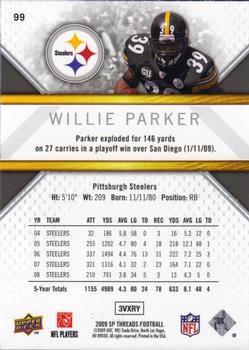 2009 SP Threads #99 Willie Parker Back