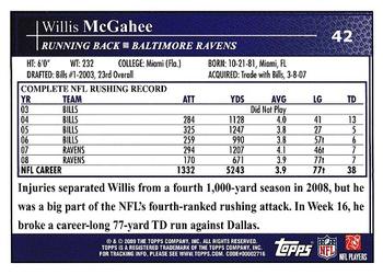 2009 Topps Kickoff #42 Willis McGahee Back