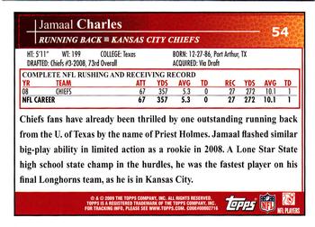 2009 Topps Kickoff #54 Jamaal Charles Back