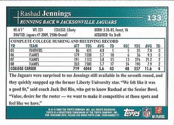2009 Topps Kickoff #133 Rashad Jennings Back