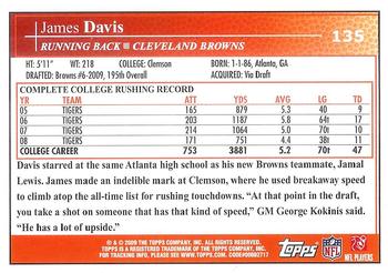 2009 Topps Kickoff #135 James Davis Back