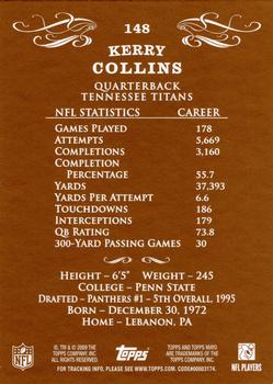 2009 Topps Mayo #148 Kerry Collins Back
