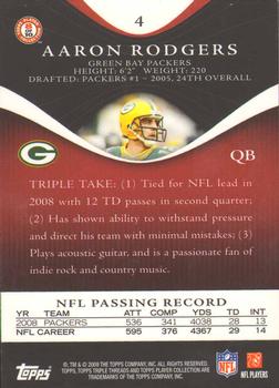 2009 Topps Triple Threads #4 Aaron Rodgers Back