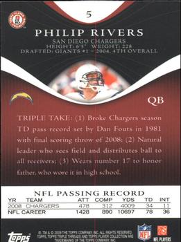 2009 Topps Triple Threads #5 Philip Rivers Back