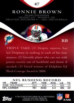 2009 Topps Triple Threads #47 Ronnie Brown Back