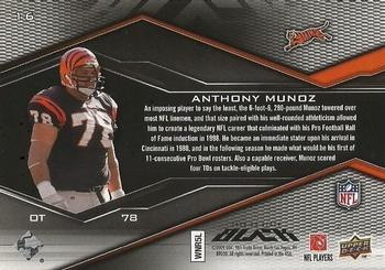 2009 UD Black #16 Anthony Munoz Back