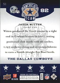 2009 Upper Deck America's Team #51 Jason Witten Back