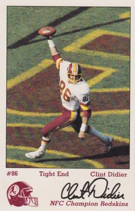 1984 Washington Redskins Police #8 Clint Didier Front