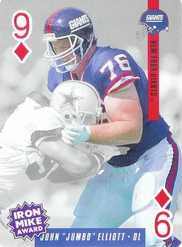 1994 U.S. Playing Cards Ditka's Picks #9♦ John Elliott Front