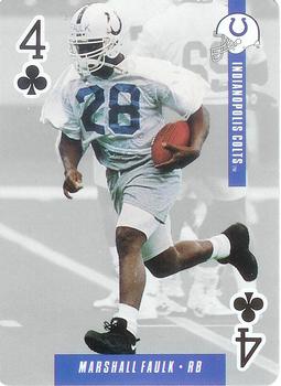 1994 U.S. Playing Cards Ditka's Picks #4♣ Marshall Faulk Front