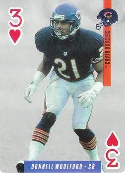 1994 U.S. Playing Cards Ditka's Picks #3♥ Donnell Woolford Front
