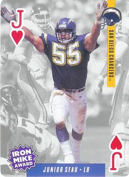 1994 U.S. Playing Cards Ditka's Picks #J♥ Junior Seau Front
