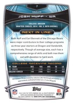 2014 Bowman - Rookies Black #7 Josh Huff Back