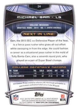 2014 Bowman - Rookies Black #24 Michael Sam Back