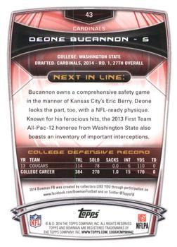 2014 Bowman - Rookies Black #43 Deone Bucannon Back