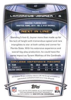 2014 Bowman - Rookies Black #47 Lamarcus Joyner Back
