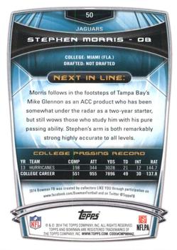 2014 Bowman - Rookies Black #50 Stephen Morris Back