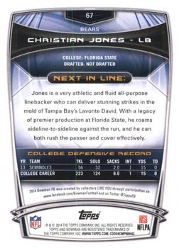 2014 Bowman - Rookies Black #67 Christian Jones Back